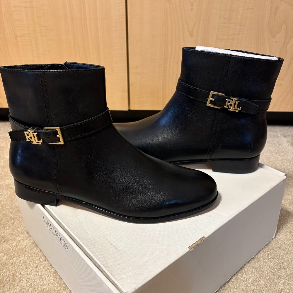 Ralph Lauren Brooke Women's Leather Buckle Strap Booties 11